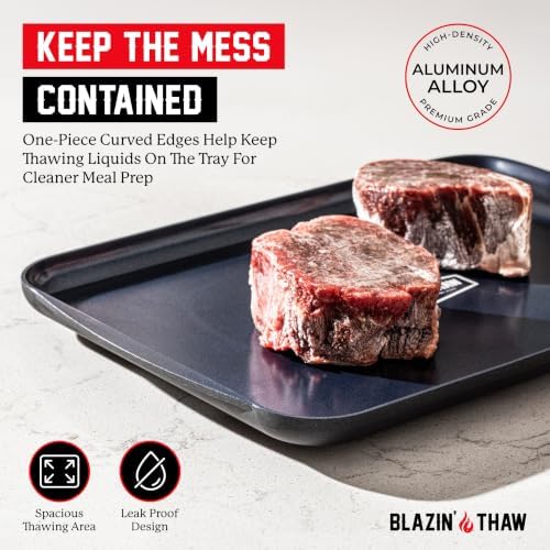 BLAZIN' THAW Defrosting Tray for Frozen Meat | Premium Edition | Aluminium Alloy Plate for Thawing Frozen Food | Natural Thawing Process | No Microwaves, No Cold/Warm Water Required | - Image 5
