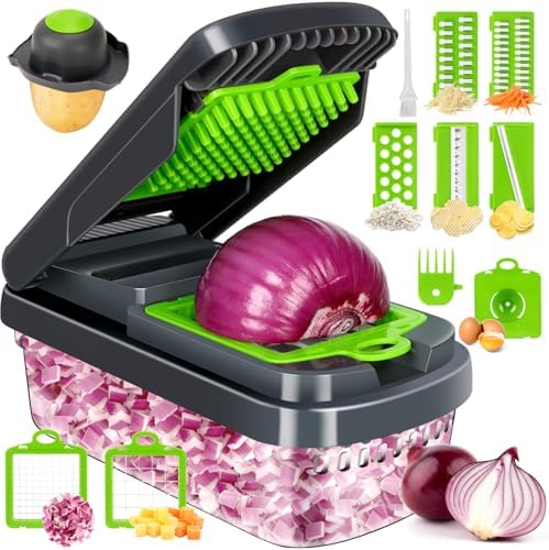 Yusshn Vegetable Chopper, 12-in-1 Food Veggie Chopper Cutter with Container by YUSSHN