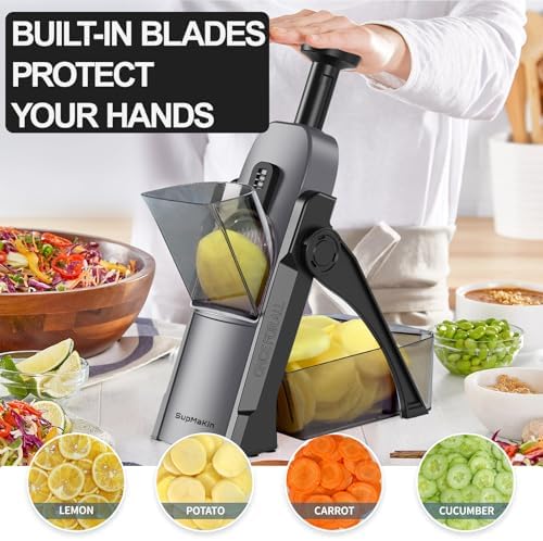 SupMaKin Safe Mandoline Slicer for Kitchen,Adjustable Potato Slicer 1-8 mm - Image 2