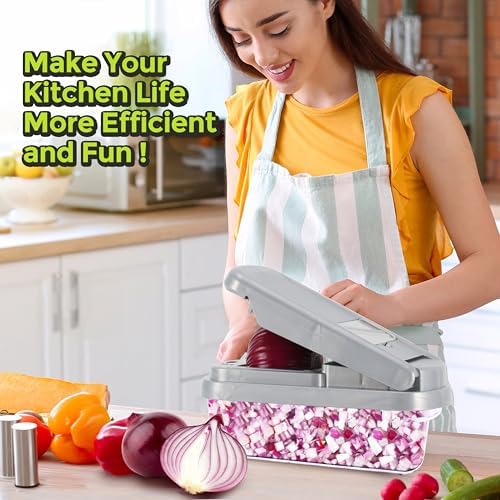 Yusshn Vegetable Chopper, 12-in-1 Food Veggie Chopper Cutter with Container - Image 2