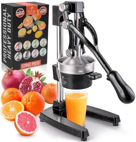 Zulay Kitchen Cast Iron Juicer, Orange Manual Juicer, Citrus Press, Black by ZulayKitchen