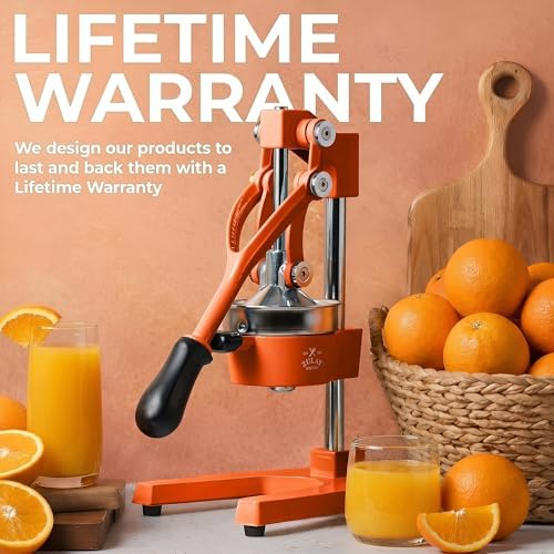 Zulay Kitchen Cast Iron Juicer, Orange Manual Juicer, Citrus Press, Orange - Image 6