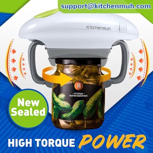 KITCHENMUH Higher Torque Electric Jar Opener for Seniors with Arthritis Fit Almost Jars Size, Automatic Jar Opener for Weak Hands, Hands Free Battery Operated Bottle Opener for Arthritic Hands (White) - Image 4