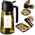 TrendPlain - Original 16oz/470ml Olive Oil Dispenser Bottle for Kitchen Gadgets and Air Fryer Accessories - Olive Oil Sprayer for Cooking w/Stickers - Black by TrendPlain