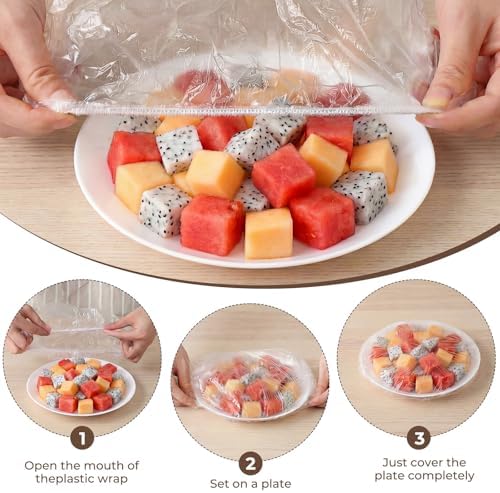 Homelove 200pcs Bowl Covers Bread Proofing - Large Plastic Wrap for Food Sourdough Bread Baking Rising Elastic Reusable Plate Covers Outdoor Food Fresh Keeping Bags Shower Cap Hair Deep Conditioning - Image 4