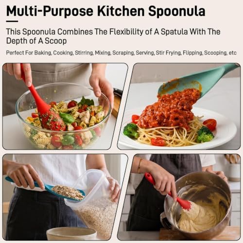 3 PACK Silicone Cooking Spatula & Spoon for Nonstick Cookware, BPA-Free - Image 5