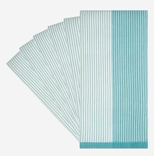 Premium Kitchen Towels 6 Pack 100% Cotton, 20"x28" - Aqua - Image 2