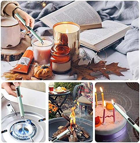 SUPRUS Electric Arc Windproof Flameless USB Lighter Rechargeable Lighter with Safety Lock for Candle BBQ Camping (Green, 3) - Image 4