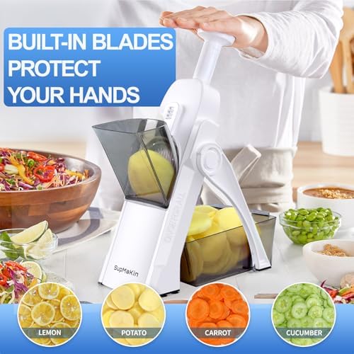 SupMaKin Safe Mandoline Slicer for Kitchen,Adjustable Potato Slicer 1-8 mm - Image 2