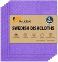 MoLKENE Swedish Dishcloths for Kitchen, 6 Pack Cellulose Sponge Cloths by MoLKENE