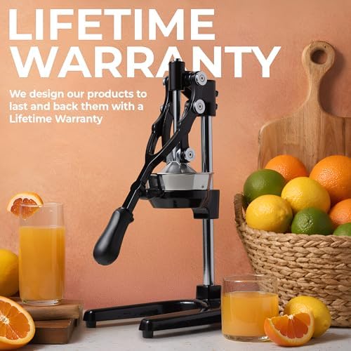 Zulay Kitchen Extra Tall Cast Iron Juicer Metal Citrus Press Squeezer Black - Image 6