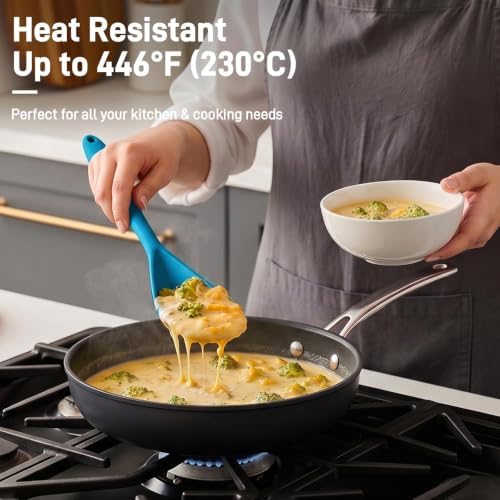 3 PACK Silicone Cooking Spatula & Spoon for Nonstick Cookware, BPA-Free - Image 2