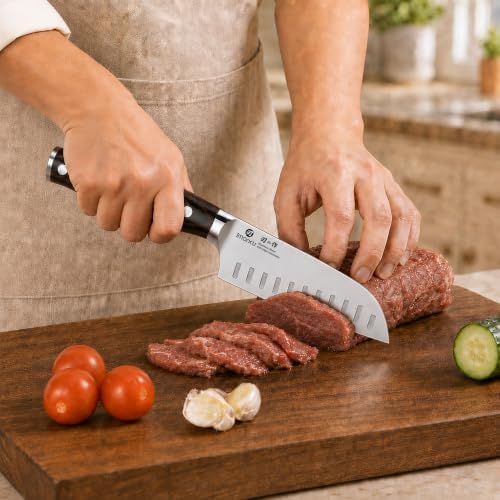 imarku Santoku Knife 5 Inch, Ultra Sharp Chef Knife with Pakkawood Handle - Image 3
