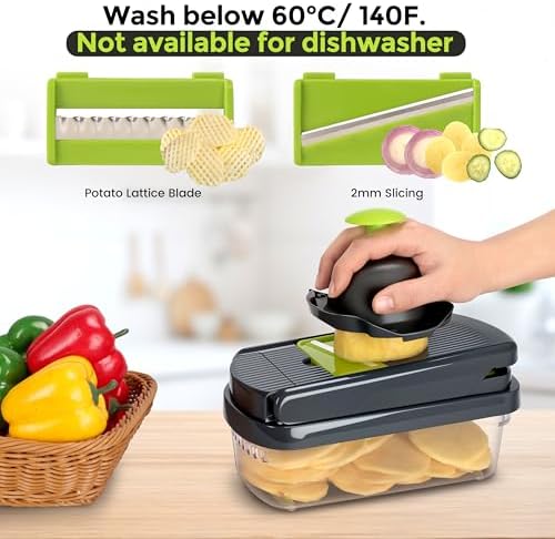 Yusshn Vegetable Chopper, 12-in-1 Food Veggie Chopper Cutter with Container - Image 5