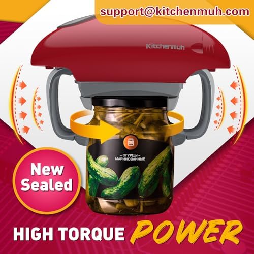 KITCHENMUH Higher Torque Electric Jar Opener for Seniors with Arthritis Fit Almost Jars Size, Automatic Jar Opener for Weak Hands, Hands Free Battery Operated Bottle Opener for Arthritic Hands (Red) - Image 4