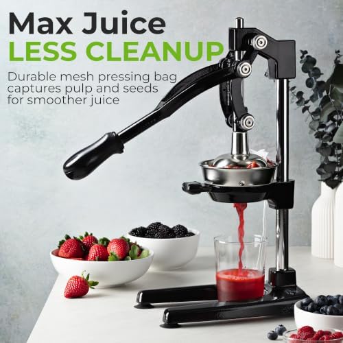 Zulay Kitchen Cast Iron Juicer 9 in 1 Metal Presser, Citrus Squeezer, Black - Image 2
