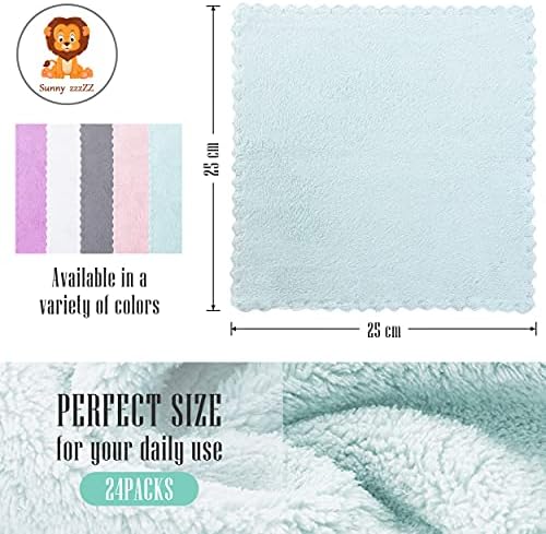 24 Pack Kitchen Dishcloths - Does Not Shed Fluff - Reusable Dish Towels, Dish cloths, Super Absorbent Coral Fleece Cleaning Cloths, Nonstick Oil Washable Fast Drying, 10 x 10 Inch (Multicolor) - Image 2