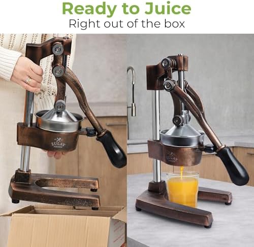 Zulay Kitchen Cast Iron Juicer, Orange Manual Juicer, Citrus Press, Copper - Image 3