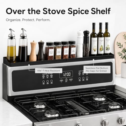 30" Magnetic Stove Top Shelf, Silicone Over the Stove Spice Rack Organizer - Image 2