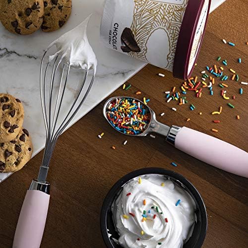 COOK WITH COLOR Kitchen Gadget Set Stainless Steel Utensils with Soft Touch Handles, 7 Pieces, Stainless Steel Pink - Image 3