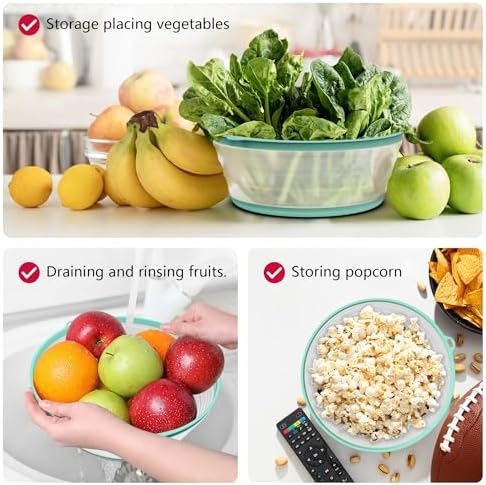 WVM Microwave Splatter Cover Vented for Food with Hook Hole, Splatter Guard & Colander Kitchen Gadget for Food, Meal Prep, Mint Green, M(11"x3.26")-Pack of 1 - Image 5