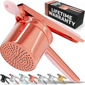 PriorityChef Large 15oz Potato Ricer, Heavy Duty Stainless Steel Potato Masher and Ricer Kitchen Tool, Press and Mash Kitchen Gadget For Perfect Mashed Potatoes - Everytime, Rose Gold and Pink by PriorityChef