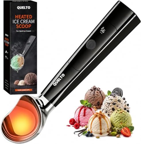 Quetlo Rechargeable Heated Ice Cream Scoop with LED Display 3 Modes Gifts by QUELTO
