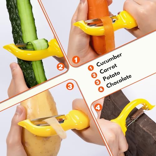 Rainspire Vegetable Peeler Potato Peelers for Kitchen, Sharp Stainless Steel Blades Veggie, Comfortable Handle Fruit Peeler, Carrot Peeler Apple Peeler Dishwasher Safe, Yellow, 1-Pack - Image 7