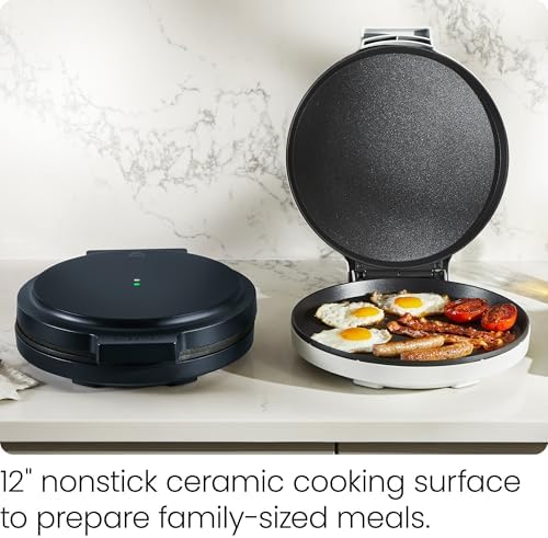 Chefman Everything Maker & Pizza Oven – 1440W Countertop Electric Pizza Maker with 12” Nonstick Cooking Plates, Plus Makes Quesadillas, Omelettes and More, with Indicator Lights and Vertical Storage - Image 3