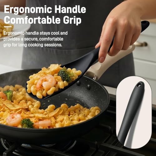 3 PACK Silicone Cooking Spatula & Spoon for Nonstick Cookware - Image 4