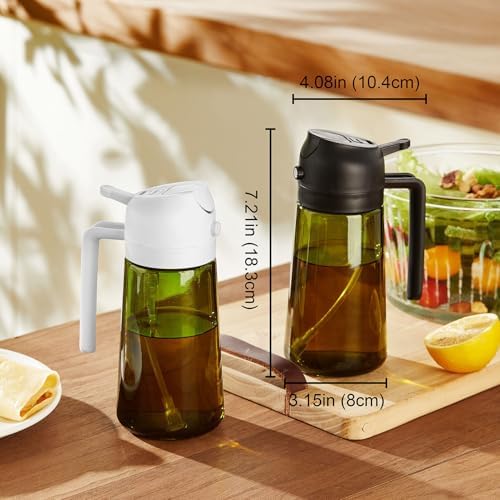 TrendPlain - Original 16oz/470ml Olive Oil Dispenser Bottle for Kitchen Gadgets and Air Fryer Accessories - Olive Oil Sprayer for Cooking w/Stickers - Navy - Image 6