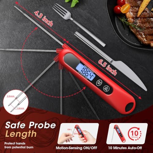 Meat Thermometer Digital – Instant Read Food Thermometer for Cooking Red - Image 5