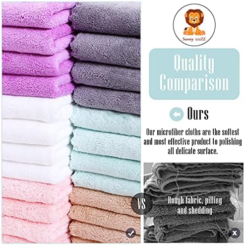 24 Pack Kitchen Dishcloths - Does Not Shed Fluff - Reusable Dish Towels, Dish cloths, Super Absorbent Coral Fleece Cleaning Cloths, Nonstick Oil Washable Fast Drying, 10 x 20 Inch (Multicolor) - Image 5