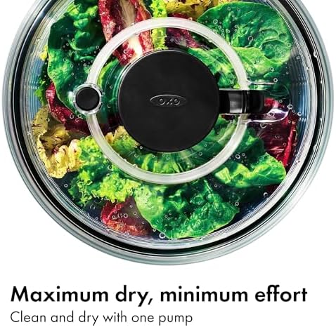 OXO Good Grips Glass Salad Spinner, Large 6.22-Qt, Lettuce & Fruit Washer - Image 3