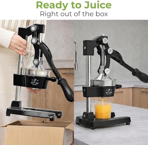 Zulay Kitchen Cast Iron Juicer, Orange Manual Juicer, Citrus Press, Black - Image 4