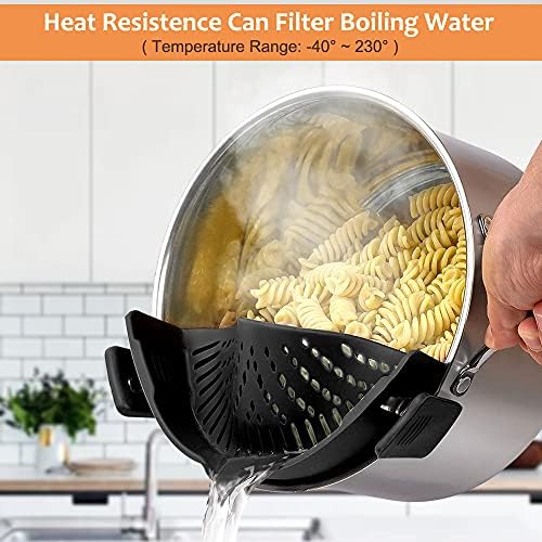 YEVIOR Clip on Strainer for Pots Pan Pasta,Silicone Food Pan Strainer - Image 3