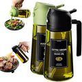 CXINYI - 16oz/470ml Olive Oil Dispenser for Kitchen with Stickers - 2 in 1 Olive Oil Sprayer for Cooking, Air Fryer, and Salad, Black&Green (Light-Proof Kitchen Gadget) by CXINYILLC