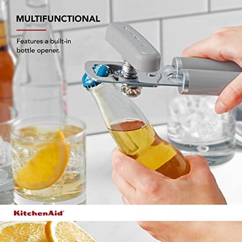 KitchenAid Classic Multifunction Can Opener and Bottle Opener Easy to Use, Razor Sharp Stainless Steel Cutting Wheel, Soft Ergonomic Handles, Gray, 8.34-Inch (Pack of 12) - Image 3
