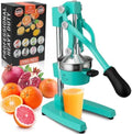 Zulay Kitchen Cast Iron Juicer, Orange Manual Juicer, Citrus Press, Teal by ZulayKitchen