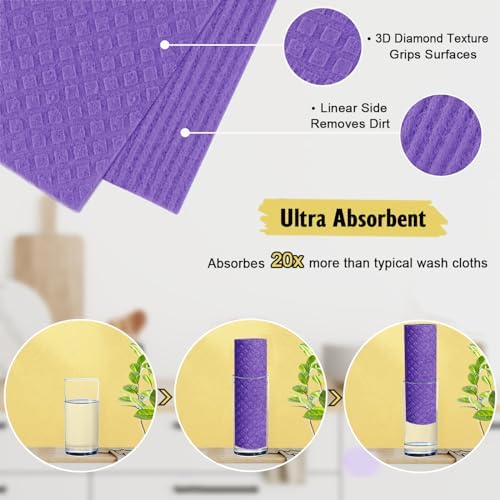 MoLKENE Swedish Dishcloths for Kitchen, 10 Pack Reusable Paper Towels - Image 3