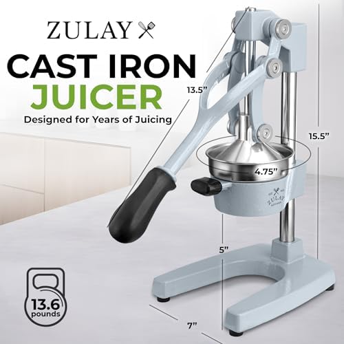 Zulay Kitchen Cast Iron Juicer, Orange Manual Juicer, Citrus Press, Lilac - Image 2