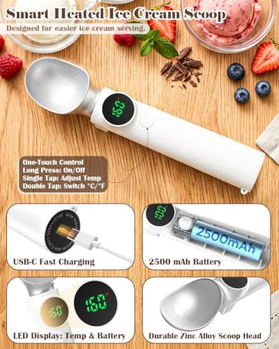 Heated Ice Cream Scoop Rechargeable, Electric Scooper with Drip-Proof Stand - Image 4