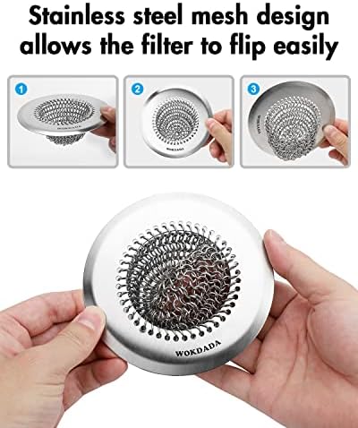 2 Pack Kitchen Sink Drain Strainer,Patented Reversible Chain Mesh Basket - Image 5
