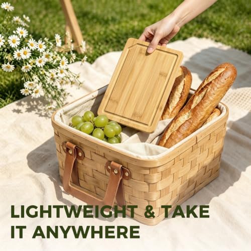 Kikcoin 9"×6" Small Bamboo Cutting Board with Handle, Natural - Image 3