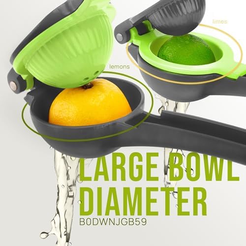 Zulay Kitchen Metal 2-in-1 Lemon Squeezer - Sturdy Max Extraction Hand Juicer Lemon Squeezer Gets Every Last Drop - Easy to Clean Manual Citrus Juicer - Easy-Use Lemon Juicer Squeezer - Gray/Lime - Image 2