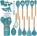 Umite Chef Kitchen Cooking Utensils Set, 33 pcs Non-stick Silicone Utensils Spatula Set with Holder, Silicone Kitchen Gadgets Utensil Set(Dark Blue) by UmiteChef