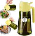 YARRAMATE 16oz/470ml Light-Blocking Dark Oil Sprayer for Cooking, 2 in 1 Olive Oil Dispenser Bottle for Kitchen, Premium Dark Green Glass Oil Bottle, Food-Grade Oil Mister for Air Fryer, BBQ (Pomelo) by YARRAMATE