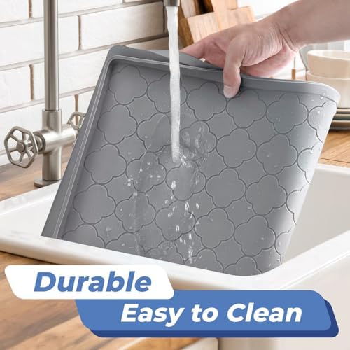Jin&Bao Waterproof Under Sink Mat 46" x 22", Thick Silicone Mat Cabinet Protector for Kitchen and Bathroom, Shelf Liner, Home Organizer and Storage, Multipurpose Tray for Gadgets and Essentials - Image 4