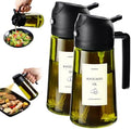 TrendPlain - Original 16oz/470ml Olive Oil Dispenser Bottle for Kitchen Gadgets and Air Fryer Accessories - Olive Oil Sprayer for Cooking w/Stickers - 2 Black by TrendPlain