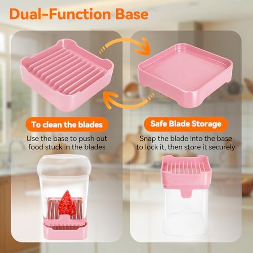 Strawberry Slicer Cup, Fruit Cutter – Quick-Slice, Meal Prep, Pink - Image 6